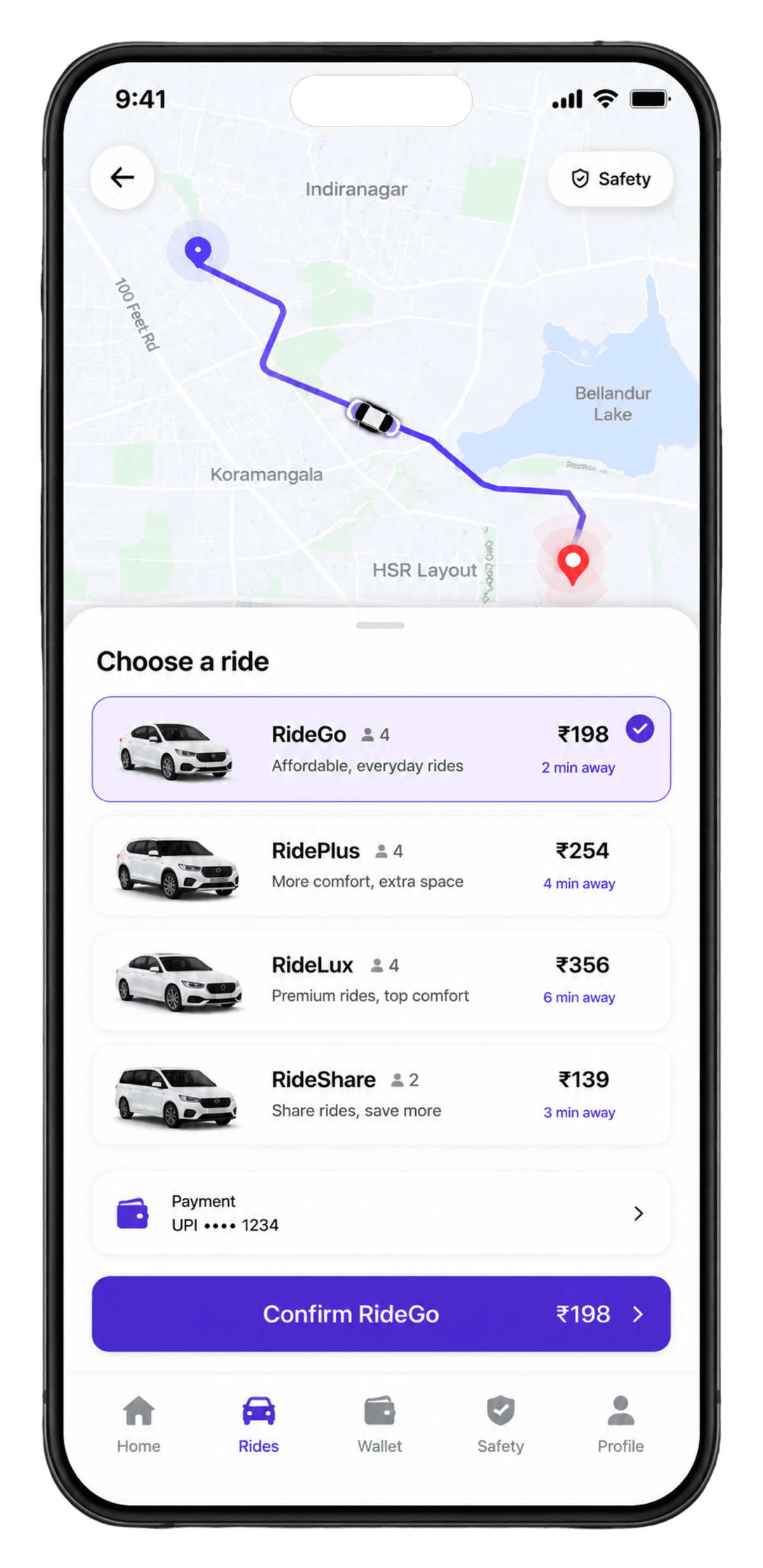RideFlow — On-Demand Cab Booking App screenshot 2
