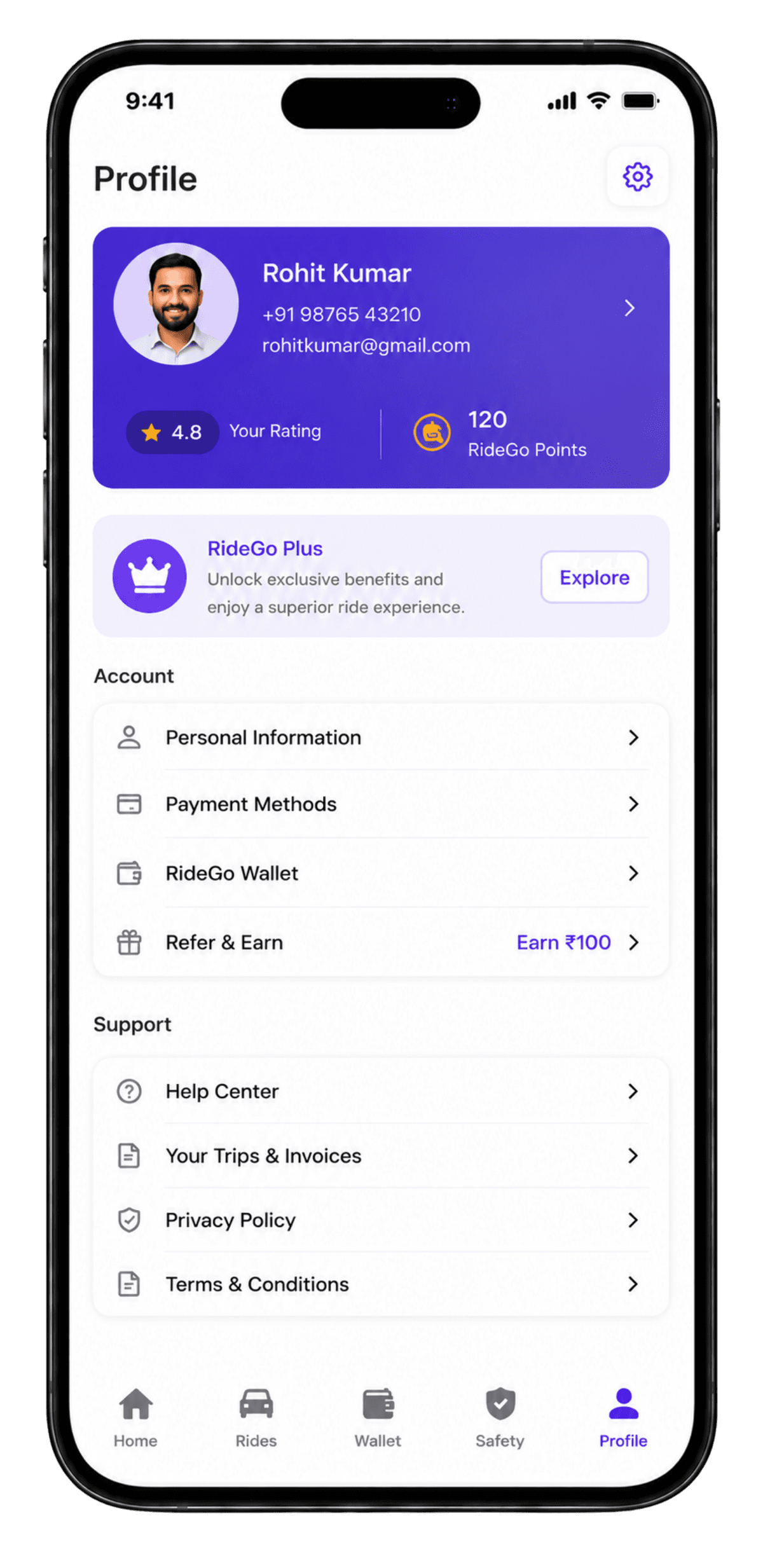 RideFlow — On-Demand Cab Booking App screenshot 5